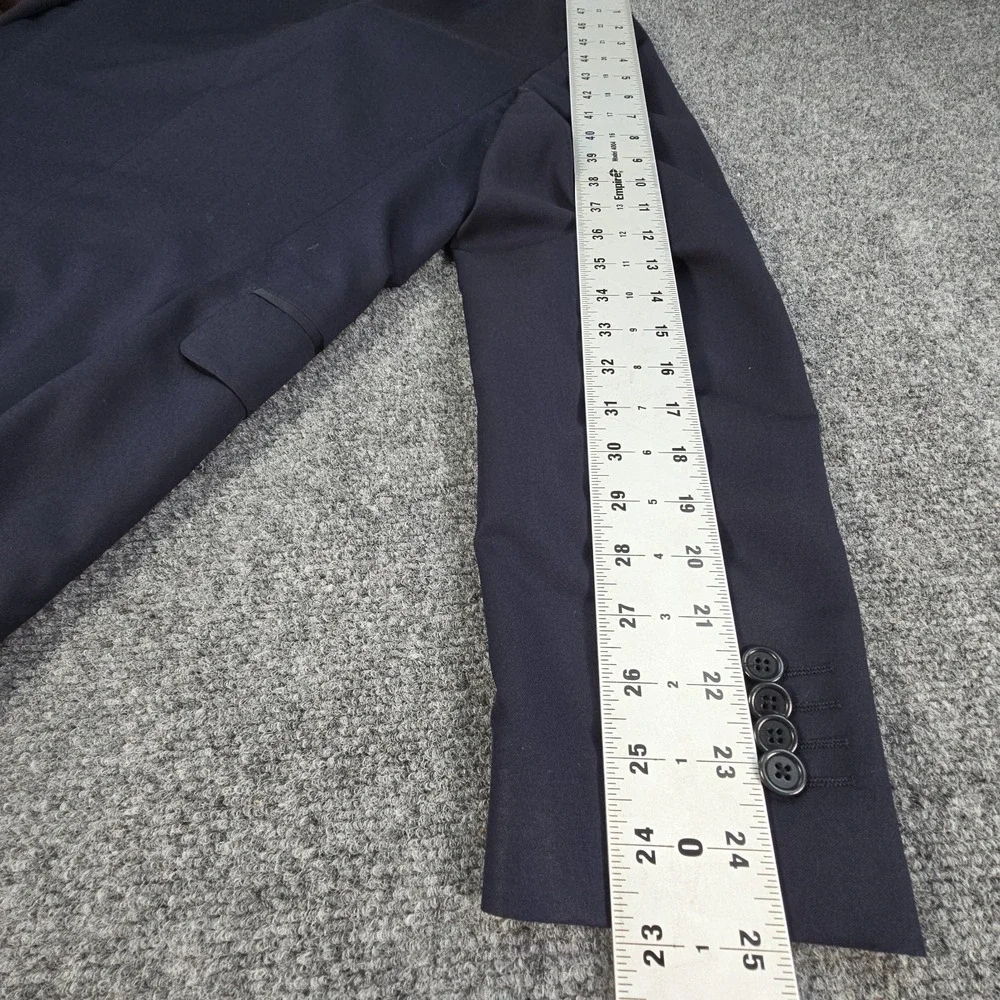 Ermenegildo Zegna Saks Fifth Avenue Wool Silk Blazer 36R Italy Navy Slim Fit